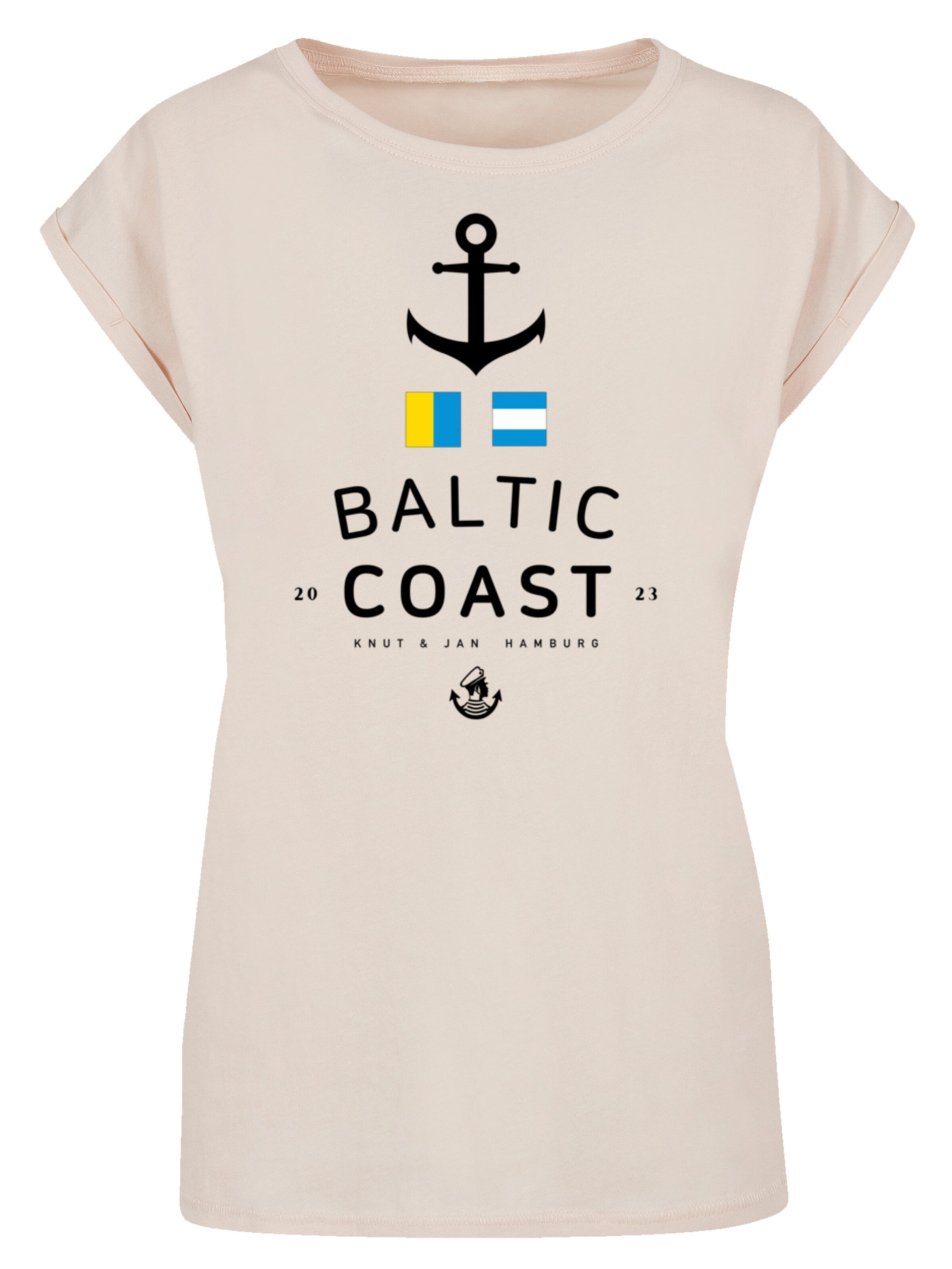 T-shirt 'Ostsee Flaggen' F4NT4STIC en beige : devant