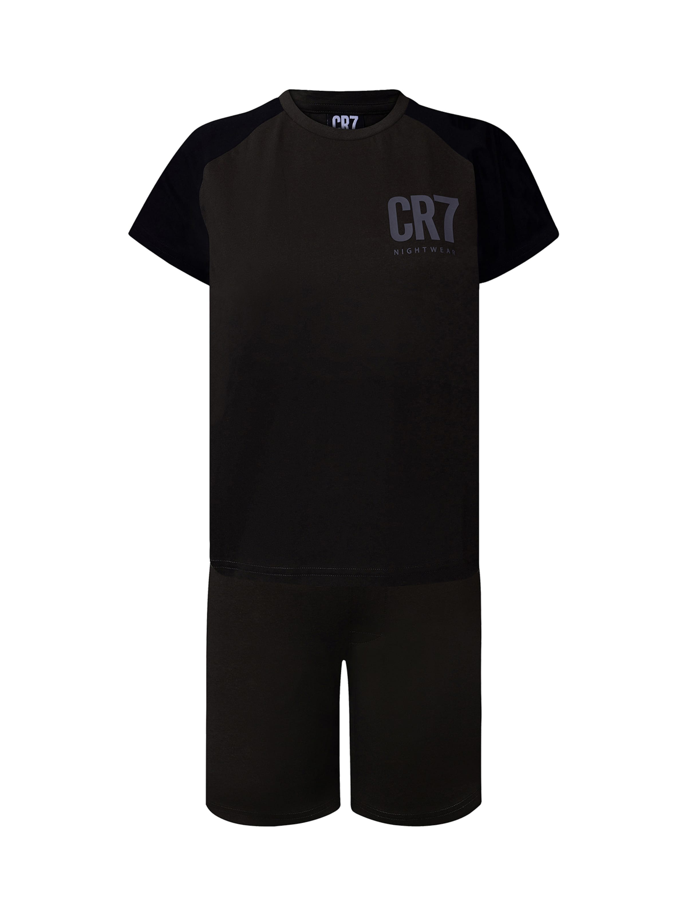 CR7 - Cristiano Ronaldo Pyjama ' Boys BASIC Short ' in Schwarz: Vorderseite