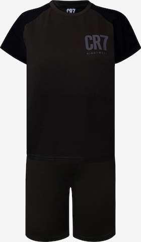 CR7 - Cristiano Ronaldo Pyjama ' Boys BASIC Short ' in Schwarz: Vorderseite