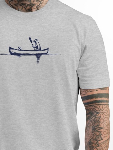 Neverless Shirt 'Bär Kanu' in Grey
