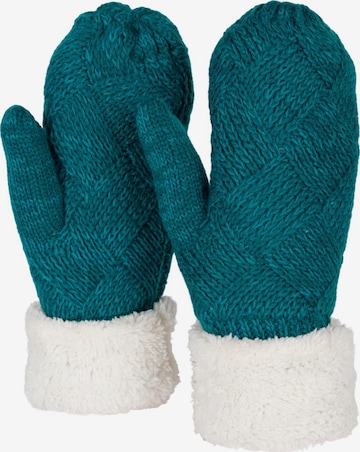 styleBREAKER Fäustlinge 'Strickhandschuhe Fäustlinge mit Rauten Muster und Fleece' in Grün: Vorderseite
