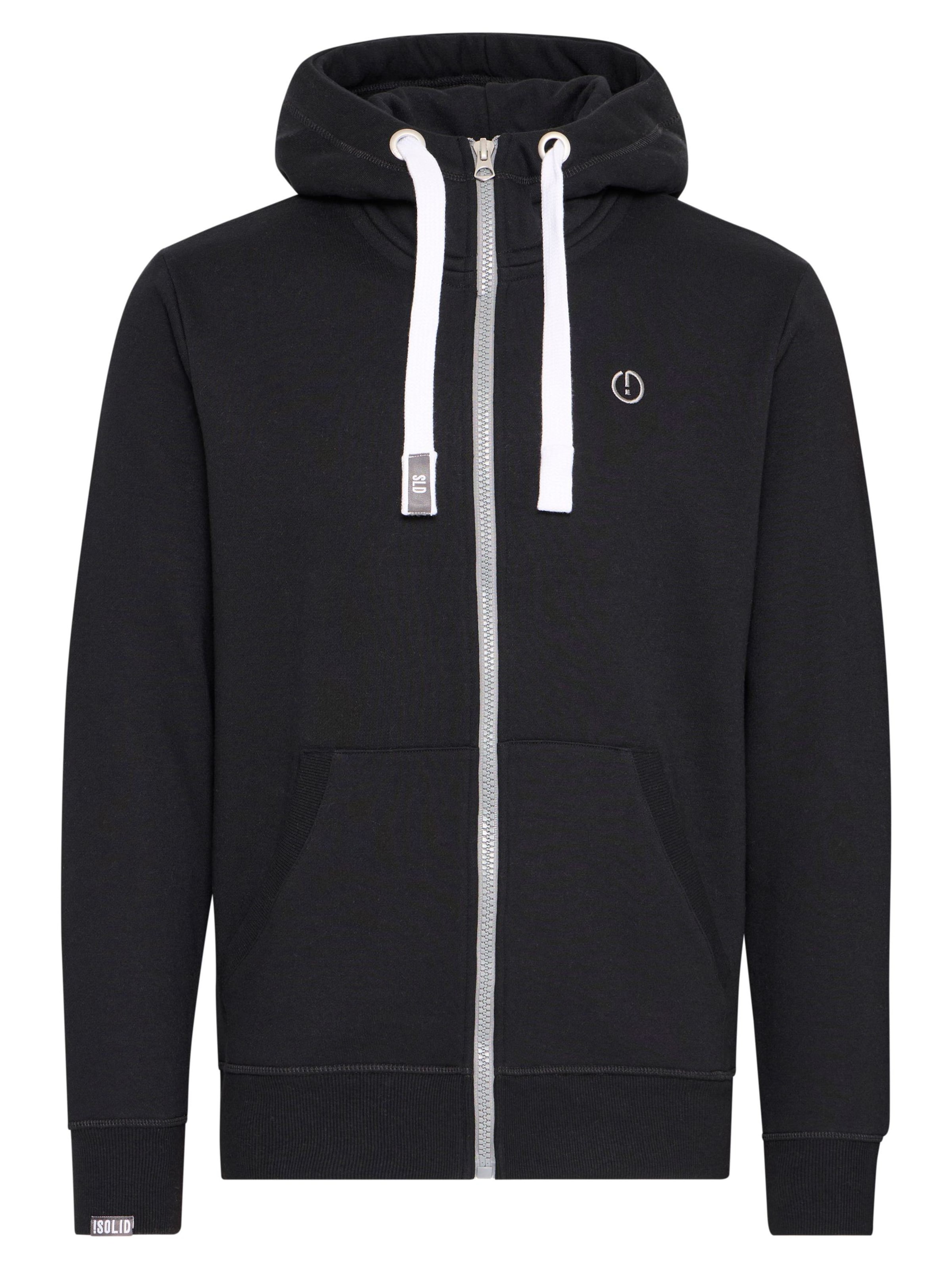 !Solid Sweat jacket 'Benn ' in Black: front