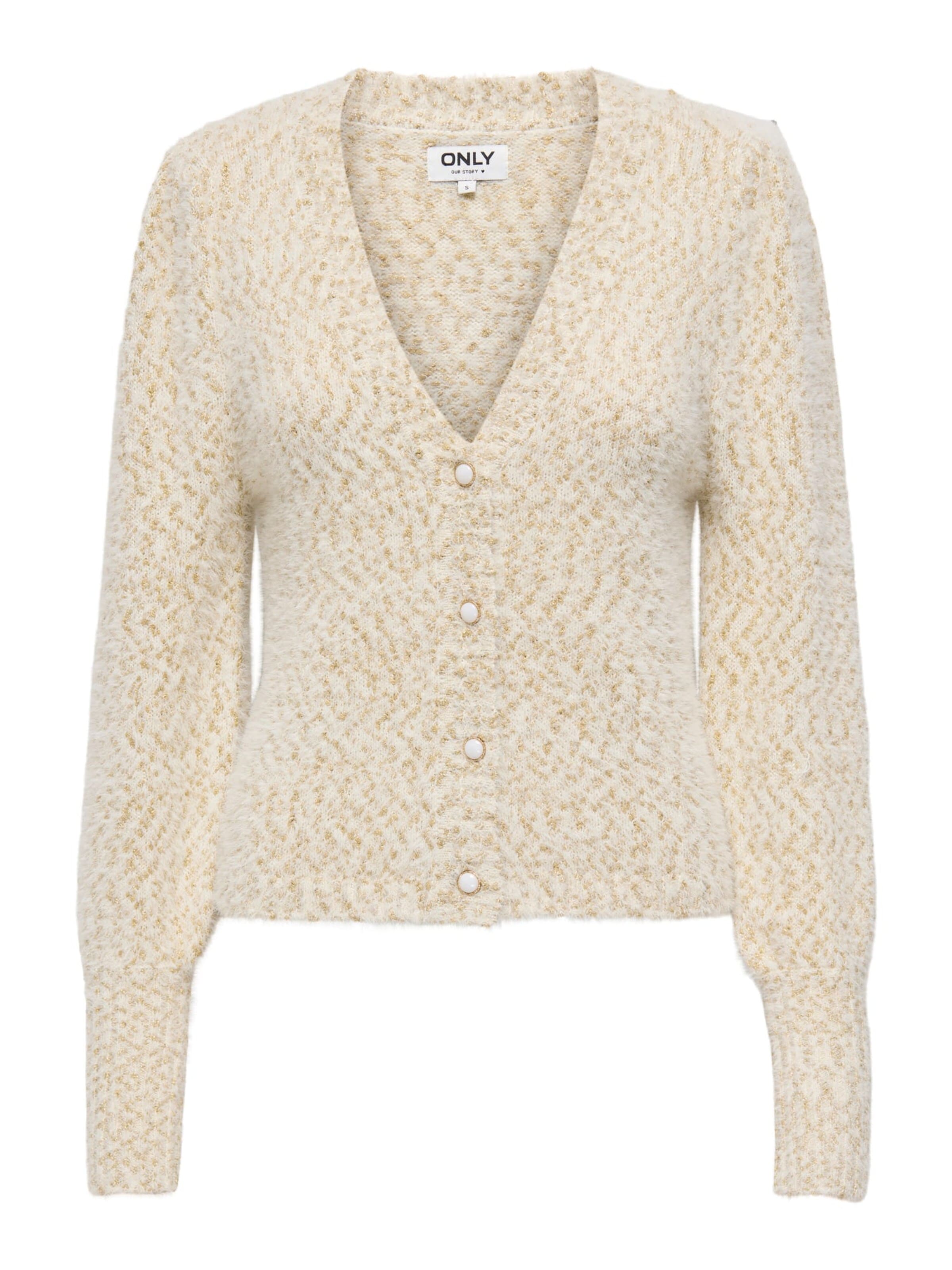 ONLY Knit cardigan 'rosette' in Beige: front