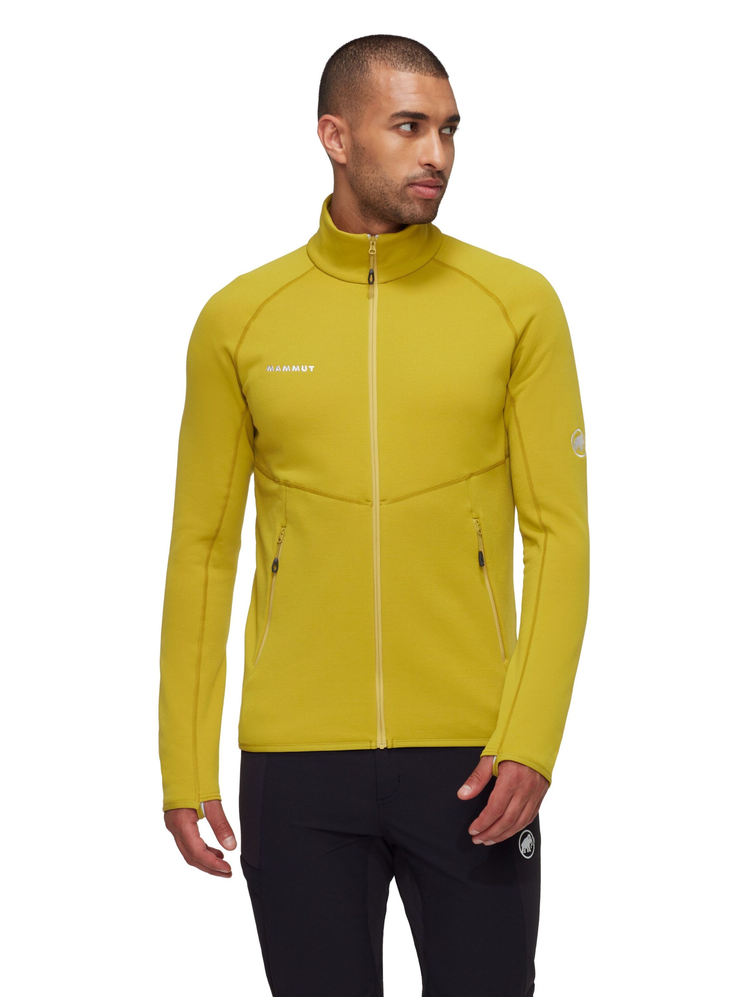 MAMMUT Athletic Fleece Jacket in Yellow: front