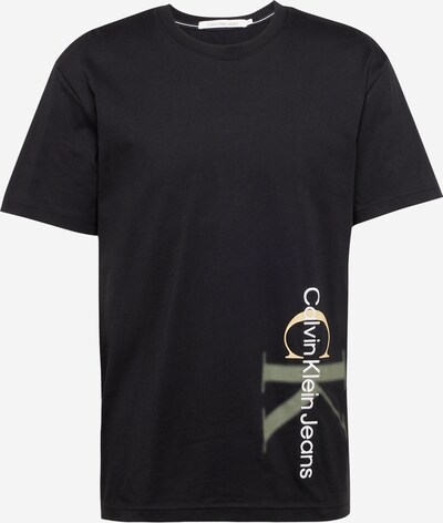 Calvin Klein Jeans T-Shirt en crème / jade / noir / blanc, Vue avec produit