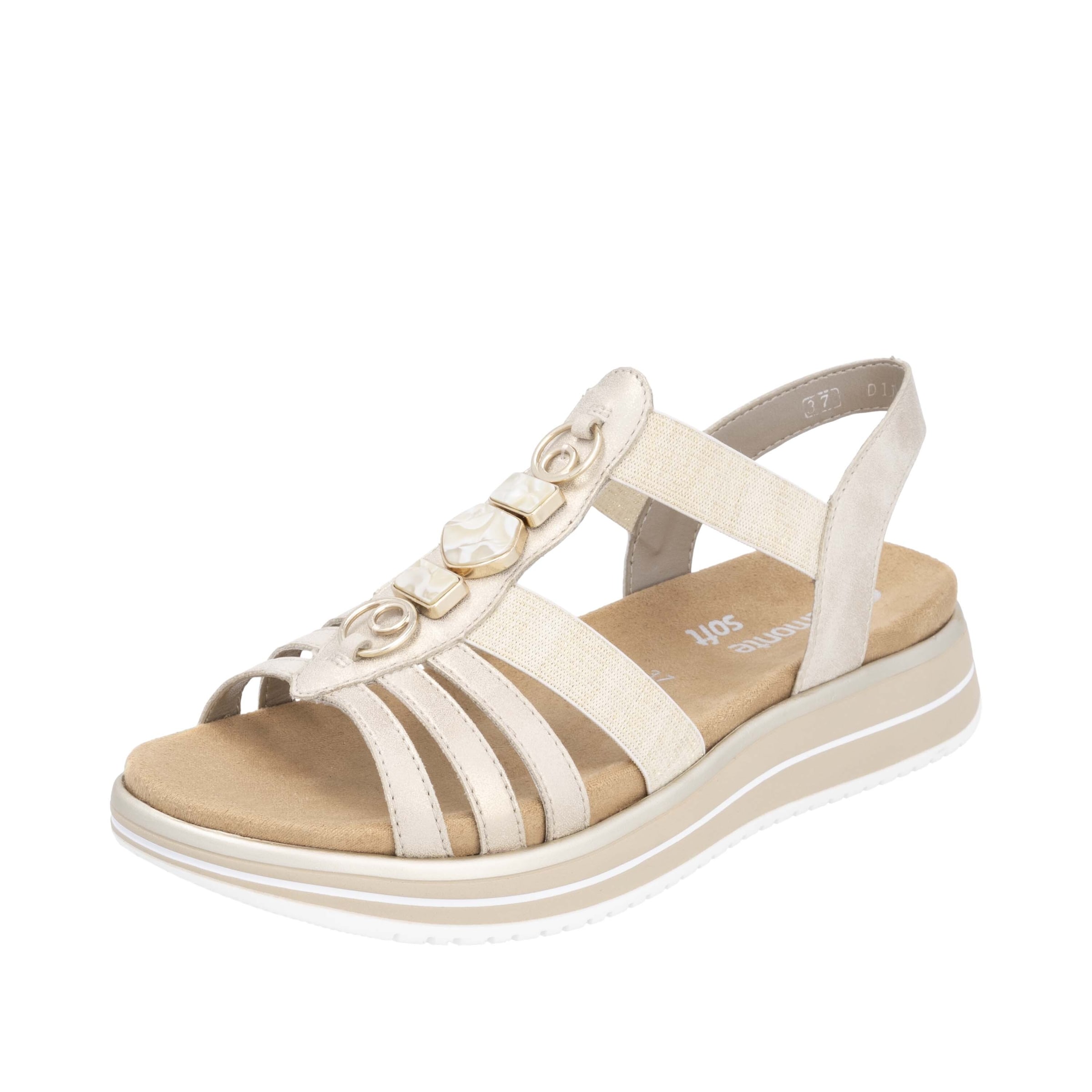 REMONTE Strap Sandals ' D1J60 ' in Beige: front