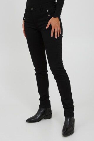 Fransa Slim fit Pants 'FRLOMAX 1' in Black: front