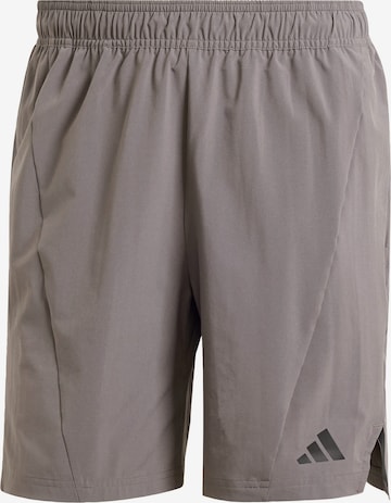 ADIDAS PERFORMANCE Workout Pants in Brown: front