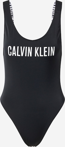 Calvin Klein Swimwear Bralette Swimsuit in Black: front