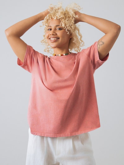 Honest Basics Oversized shirt in XS in de kleur Koraal, Productweergave