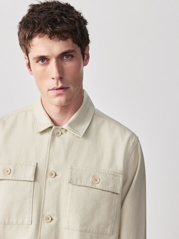 Next Regular fit Button Up Shirt in Beige