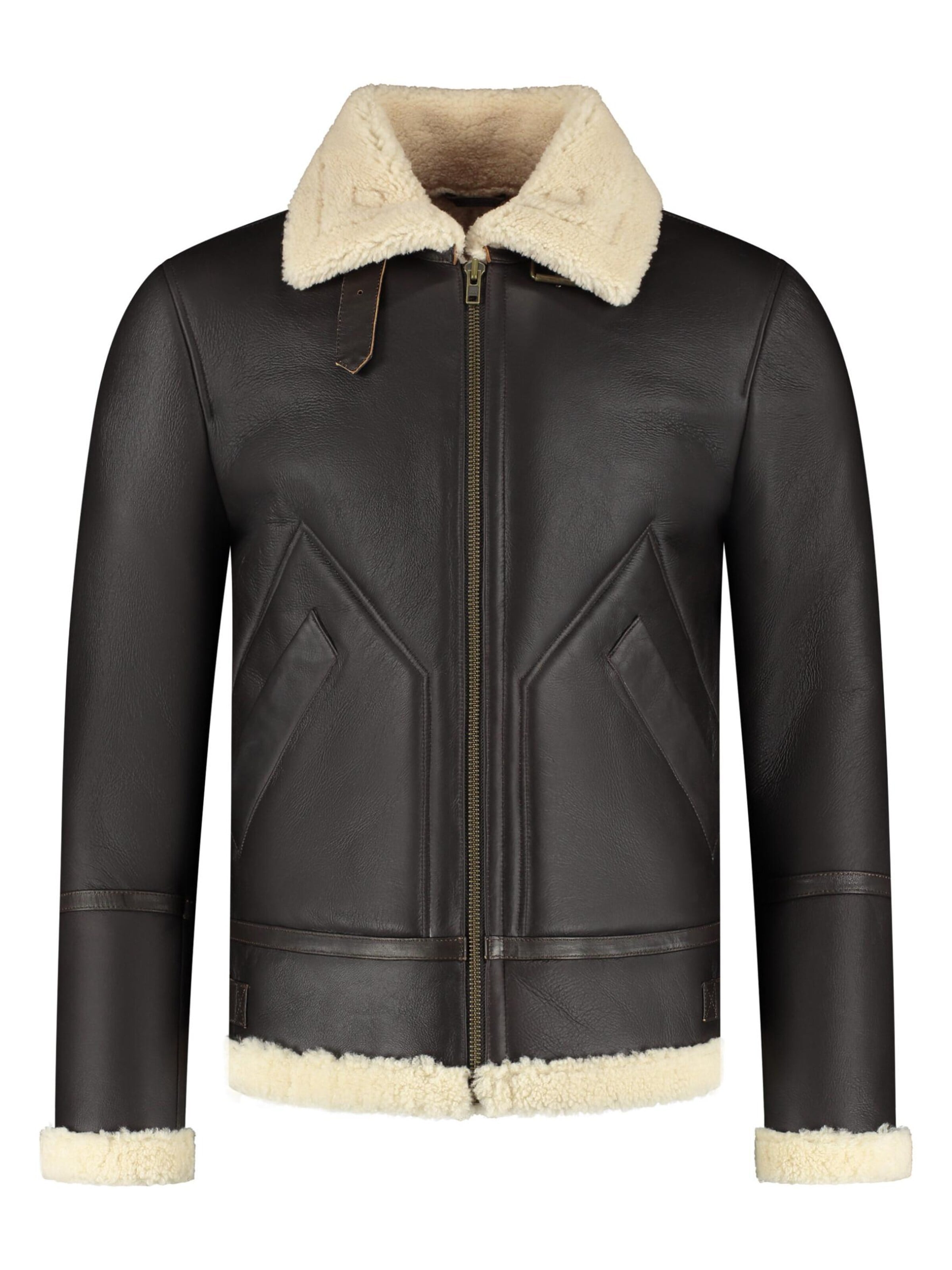 Veste d’hiver 'HUNTER SHEARLING HERITAGE' CYCAS D'OR en marron : devant