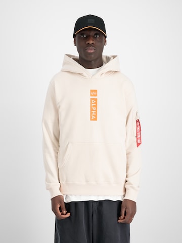 ALPHA INDUSTRIES Sweatshirt 'Alpha PP' in White: front