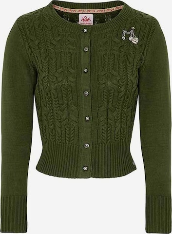 SPIETH & WENSKY Knit Cardigan 'Seerose' in Green: front