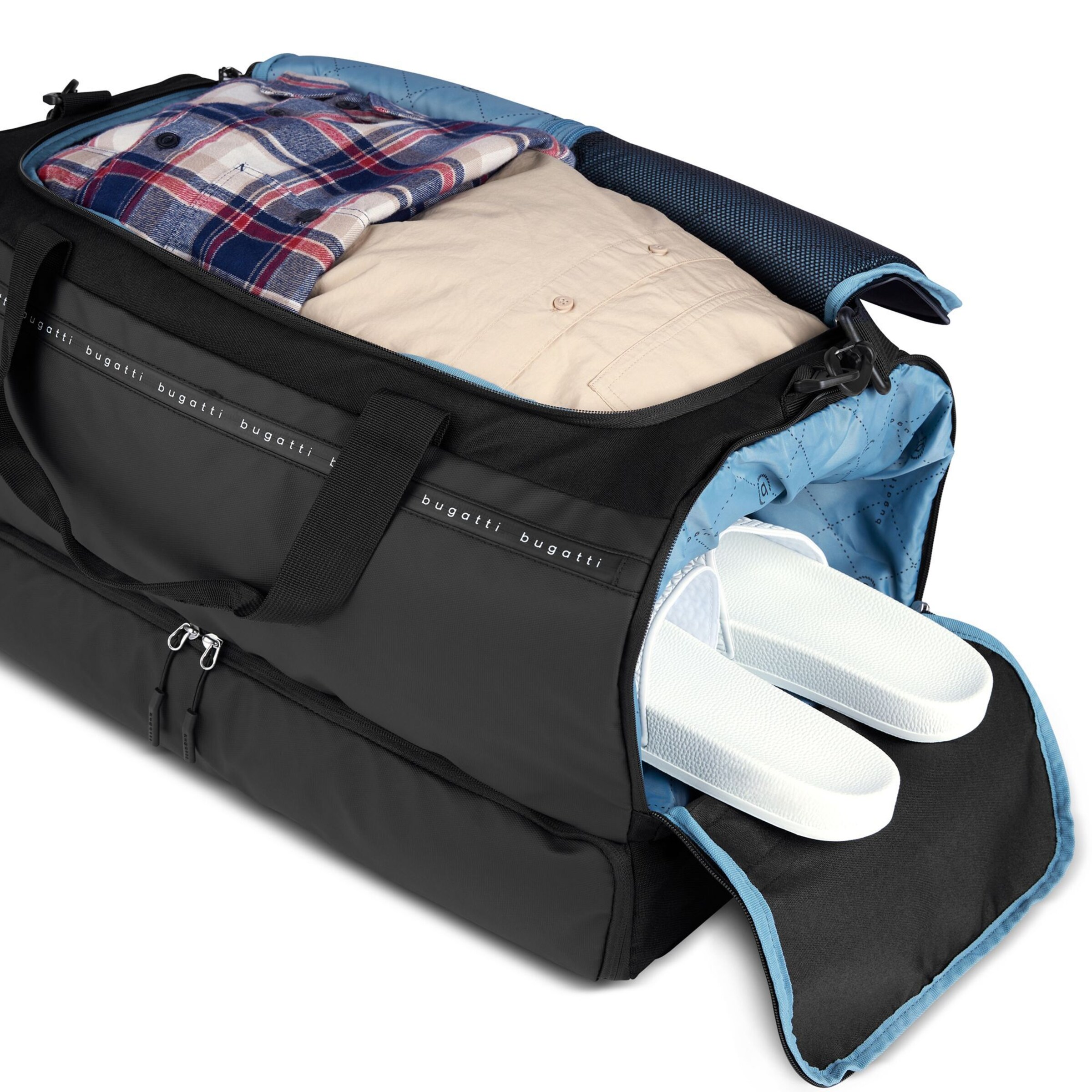 Sac week-end 'Blanc Delight' bugatti en noir