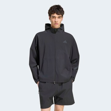 ADIDAS SPORTSWEAR Athletic Jacket 'Z.N.E. Woven Track' in Black: front
