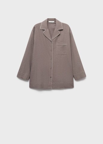 MANGO Pyjamahemd in Braun: Vorderseite