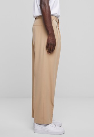 Urban Classics Loose fit Pleat-Front Pants in Beige