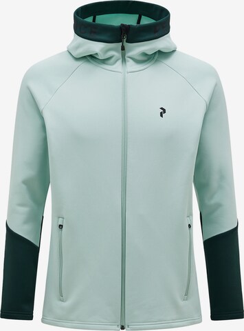 PEAK PERFORMANCE Fleece Jacket in Green: front