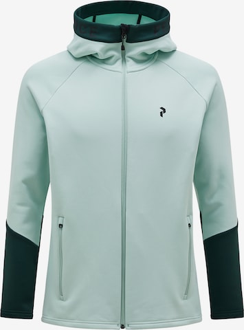 PEAK PERFORMANCE Fleece Jacket in Green: front