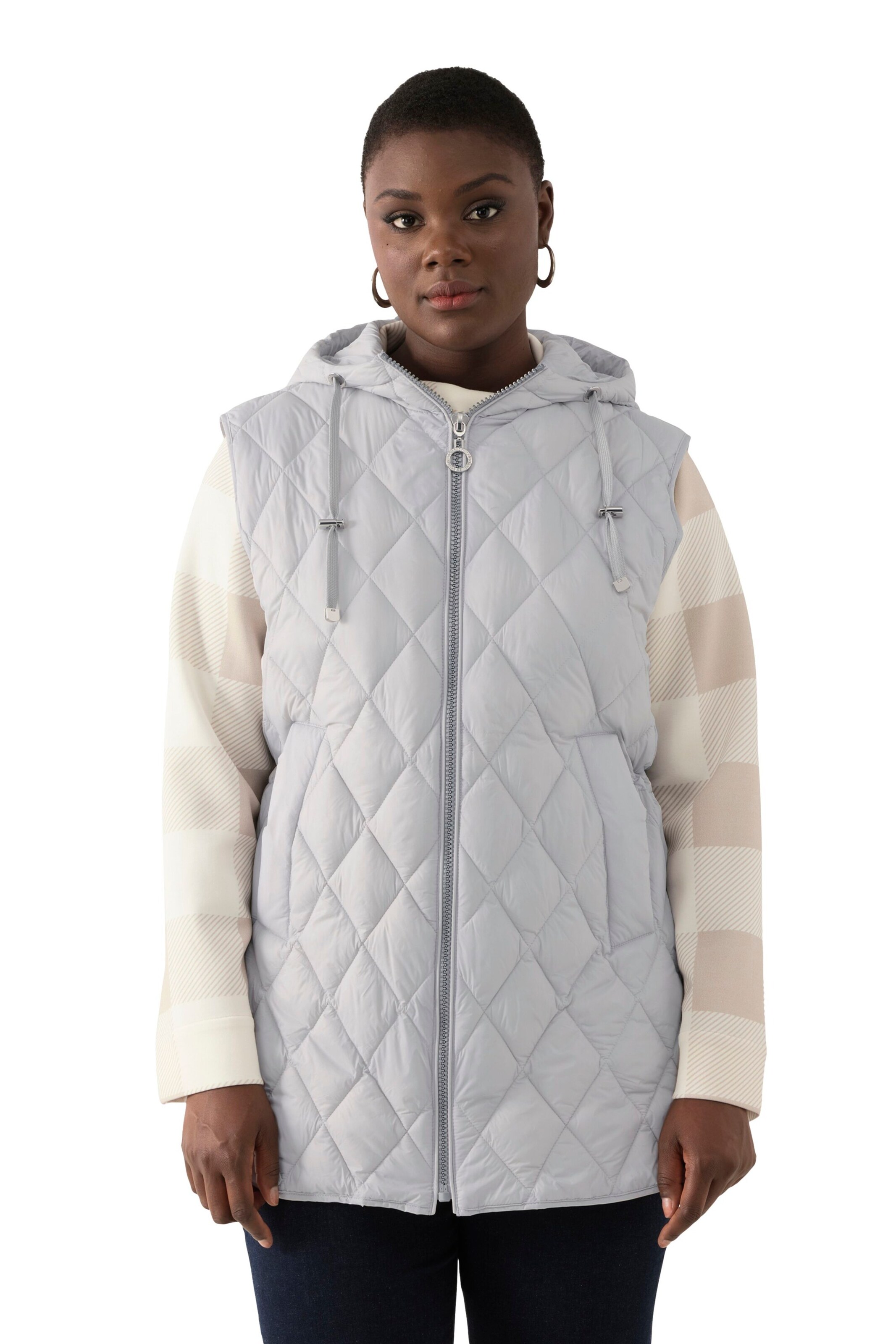 Ulla Popken Weste in Grau: Vorderseite