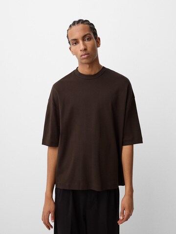 Bershka Majica | rjava barva: sprednja stran