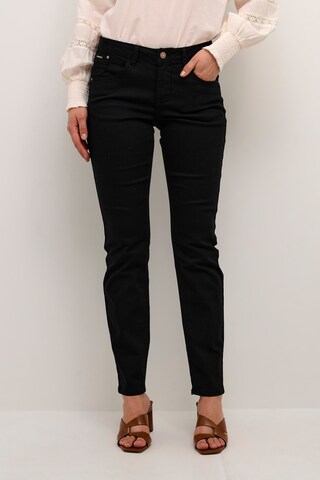 Cream Slimfit Jeans 'Lotte' in Zwart: voorkant