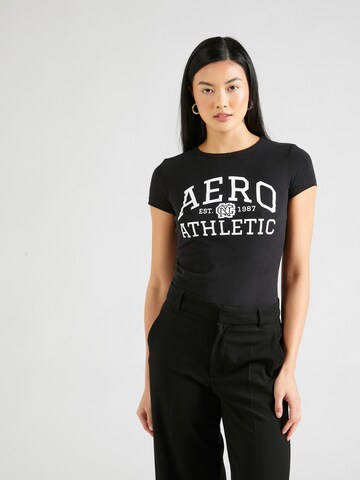 T-shirt AÉROPOSTALE en noir : devant