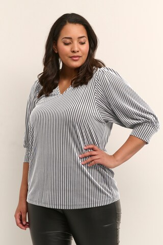 KAFFE CURVE Blouse 'Cacanna' in Grijs: voorkant