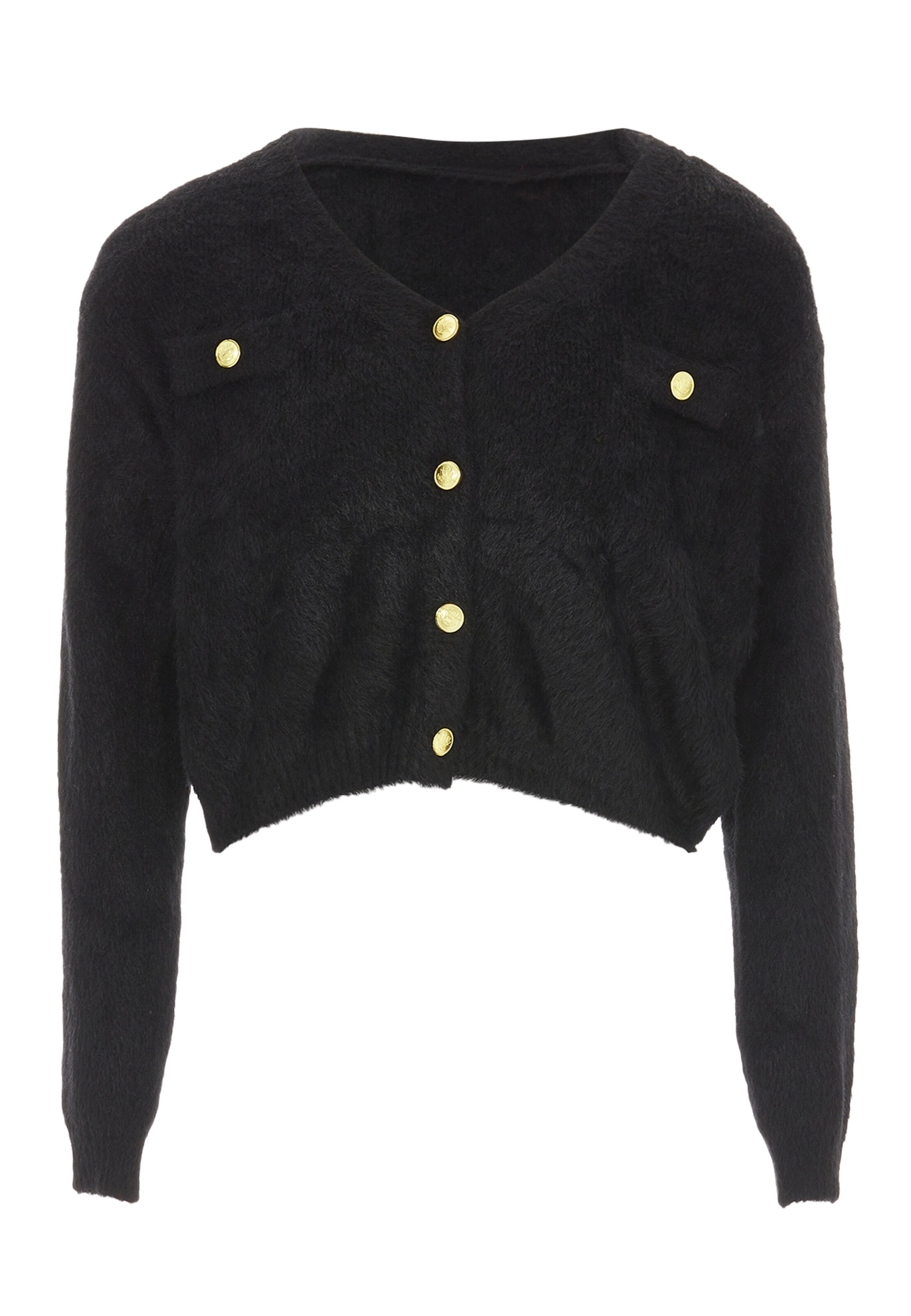 swirly Kardigan – černá: přední strana