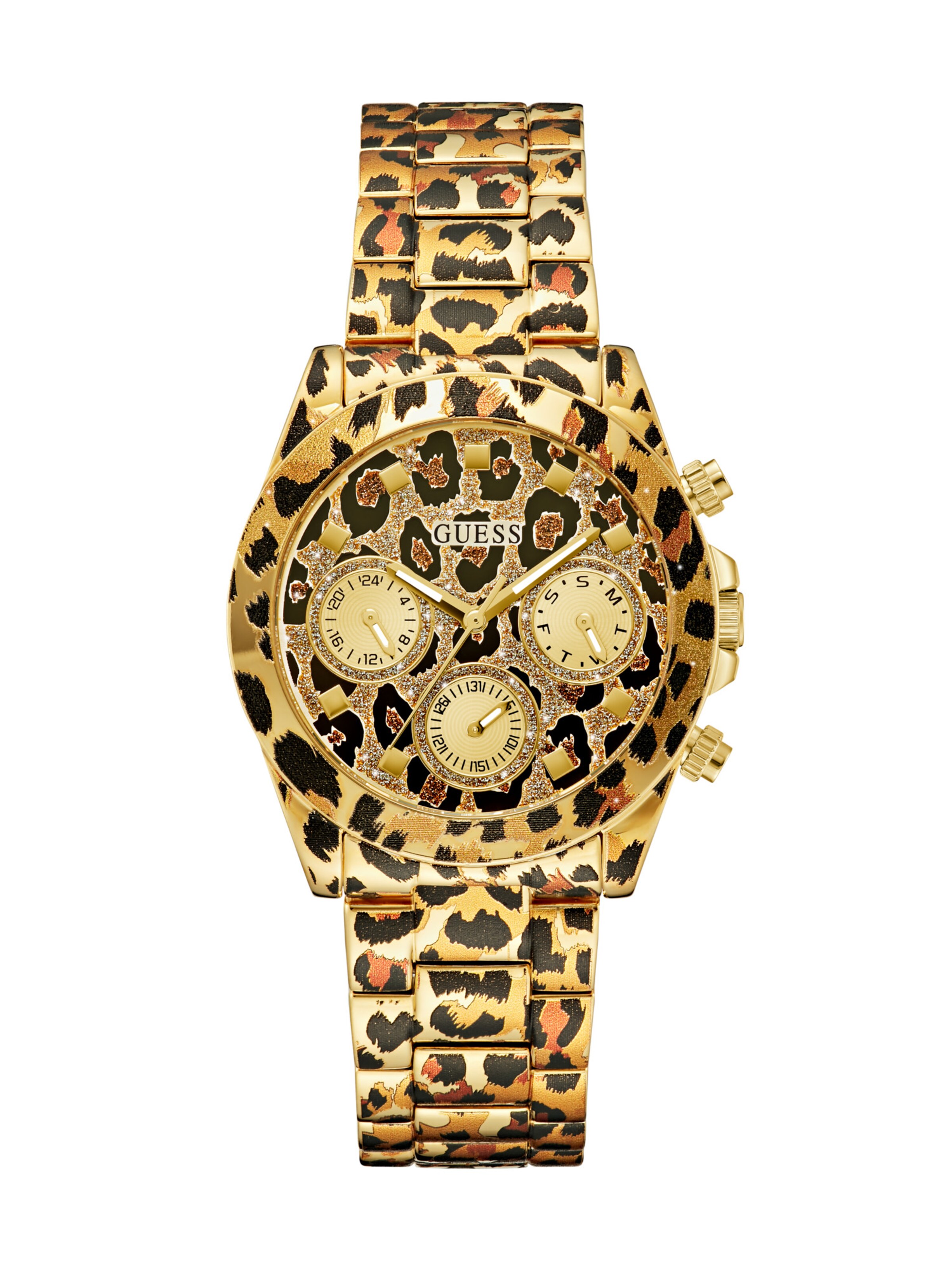 GUESS Analog Watch 'LEOPARDESS' in Mixed colors