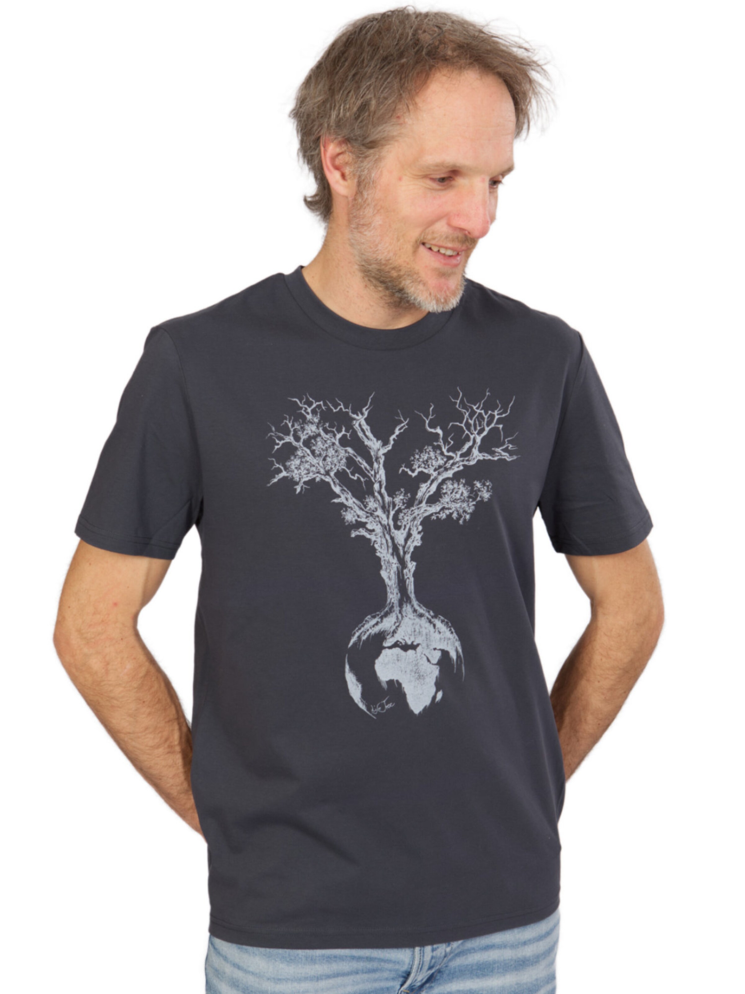 Life-Tree Shirt 'Weltenbaum' in Grey