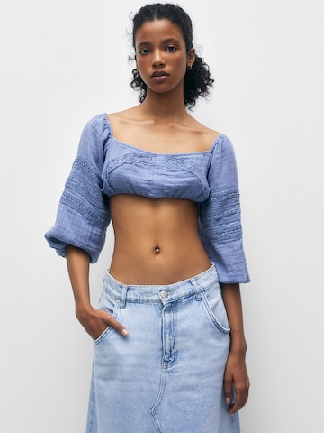 Pull&Bear Bluse i blå: forside