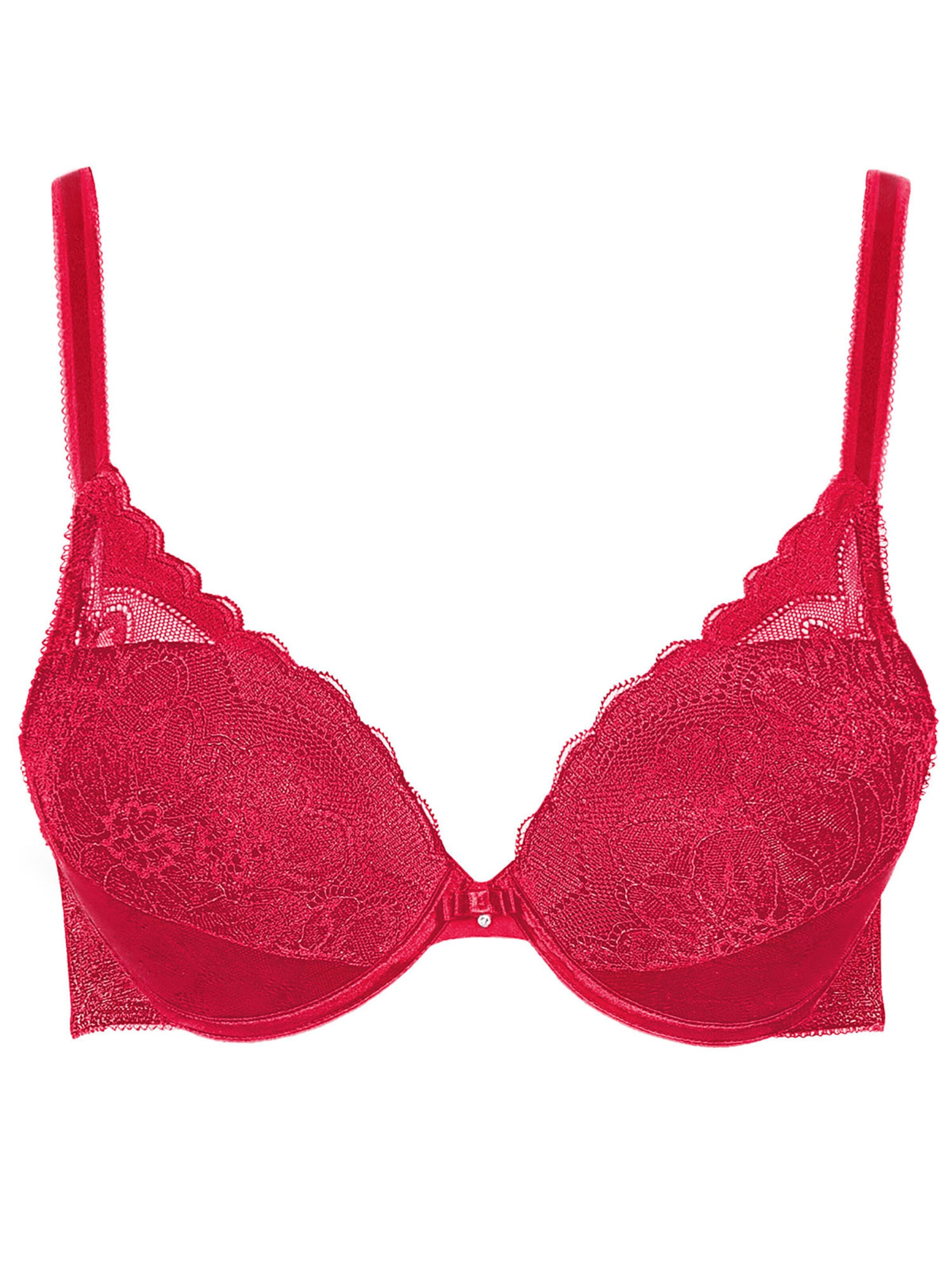 Lisca Push-up Bra 'Evelyn' in Red