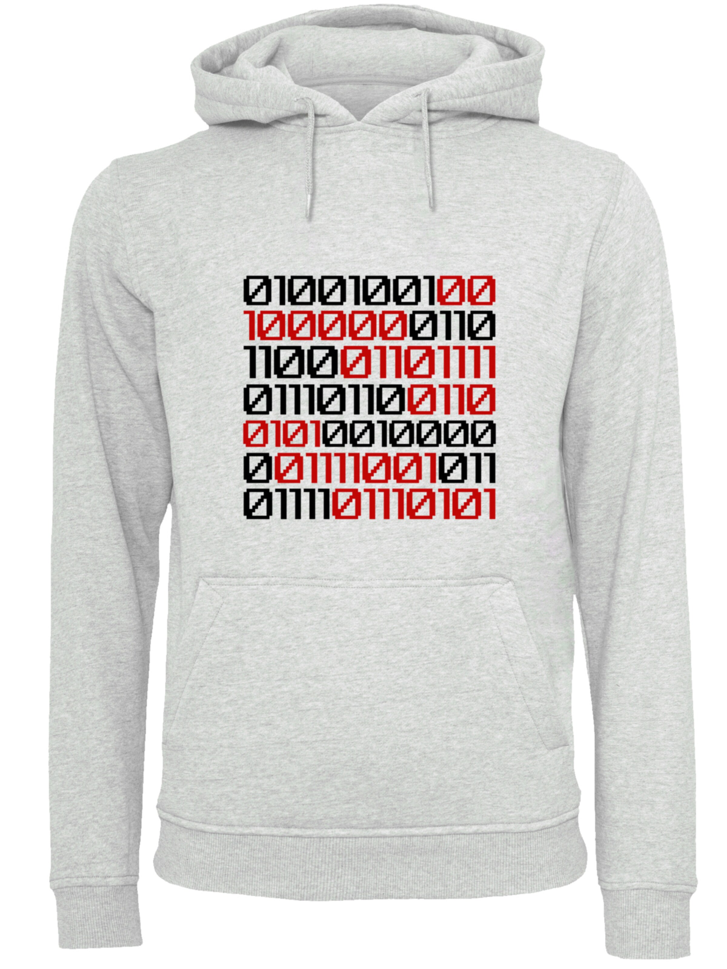 F4NT4STIC Sweatshirt 'I love you 01001001 Binary Code Valentinstag' in Grijs: voorkant