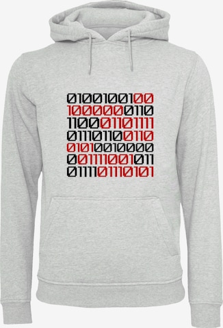 F4NT4STIC Sweatshirt 'I love you 01001001 Binary Code Valentinstag' in Grau: Vorderseite