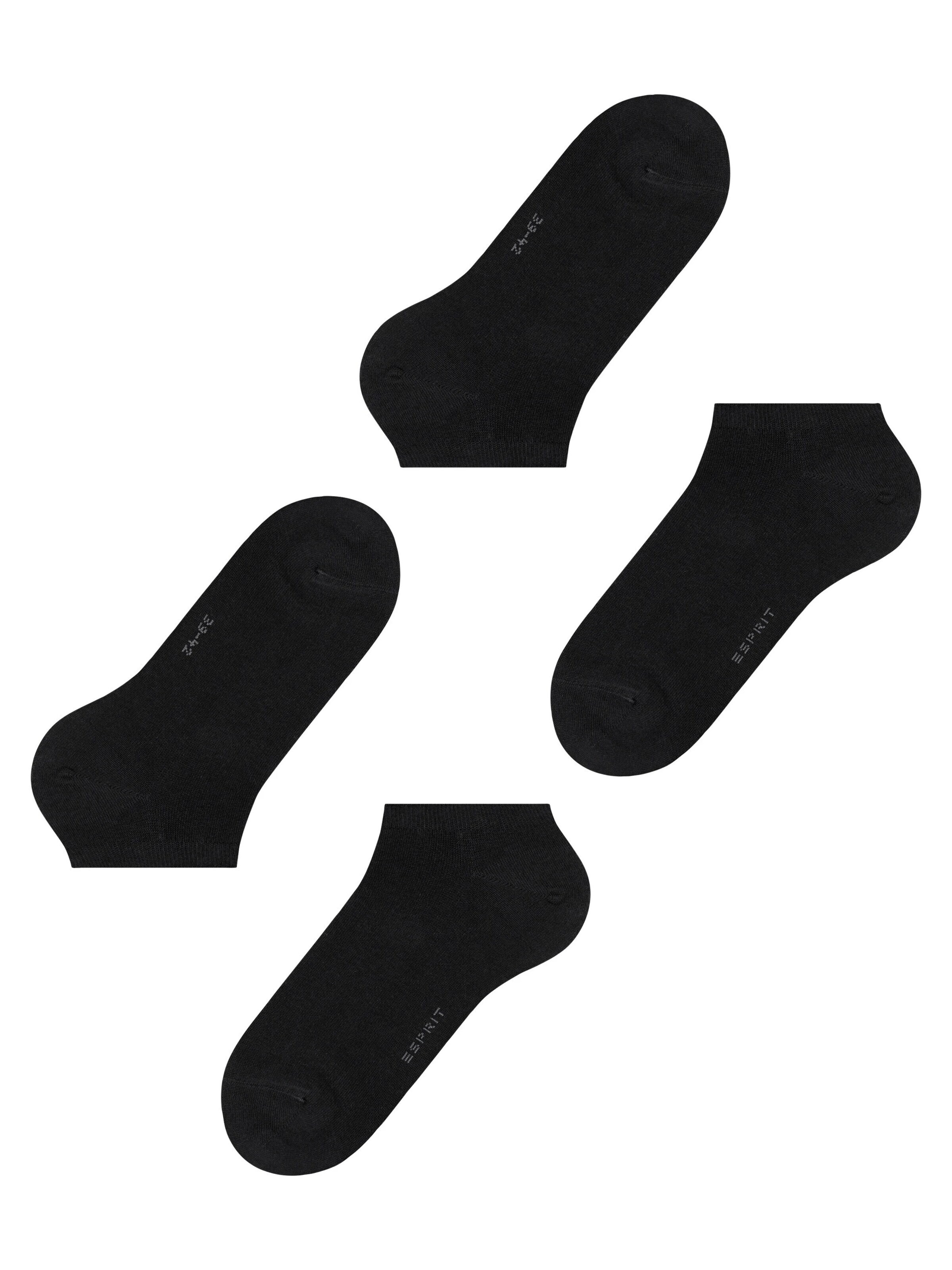 ESPRIT Ankle Socks 'Basic Uni 2-Pack' in Black