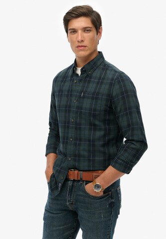Superdry Regular fit Overhemd in Groen: voorkant