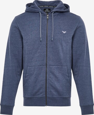 Threadbare - Sudadera con cremallera 'Tangerine' en azul: frente