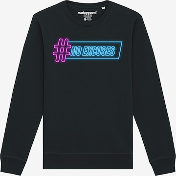 Watapparel Sweatshirt ' No Excuses ' in Schwarz: Vorderseite