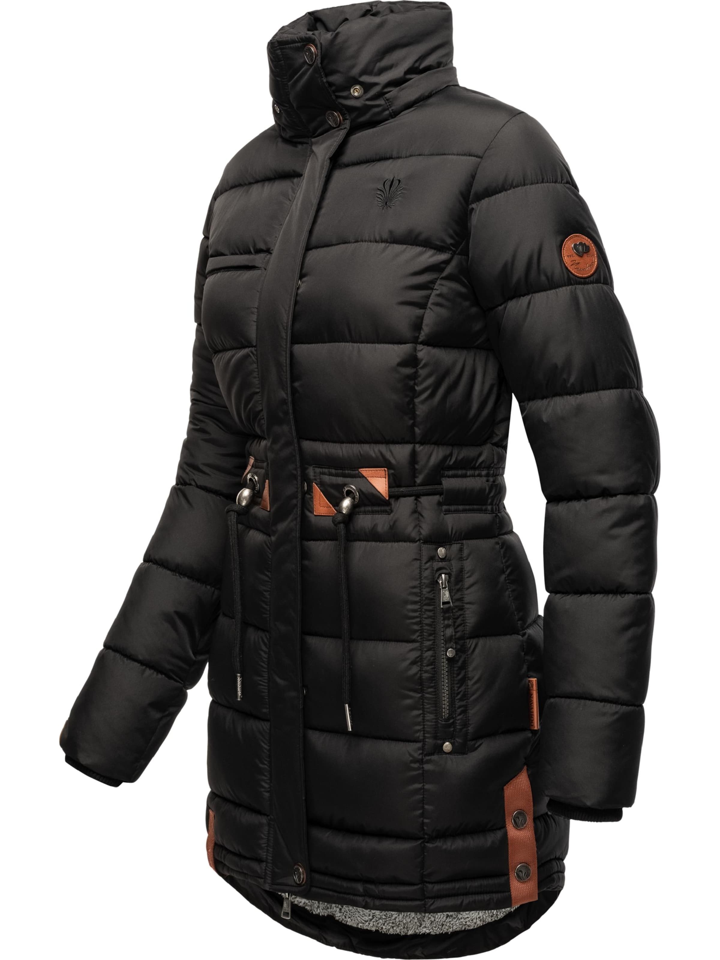 melns NAVAHOO Ziemas mētelis 'Dalie'