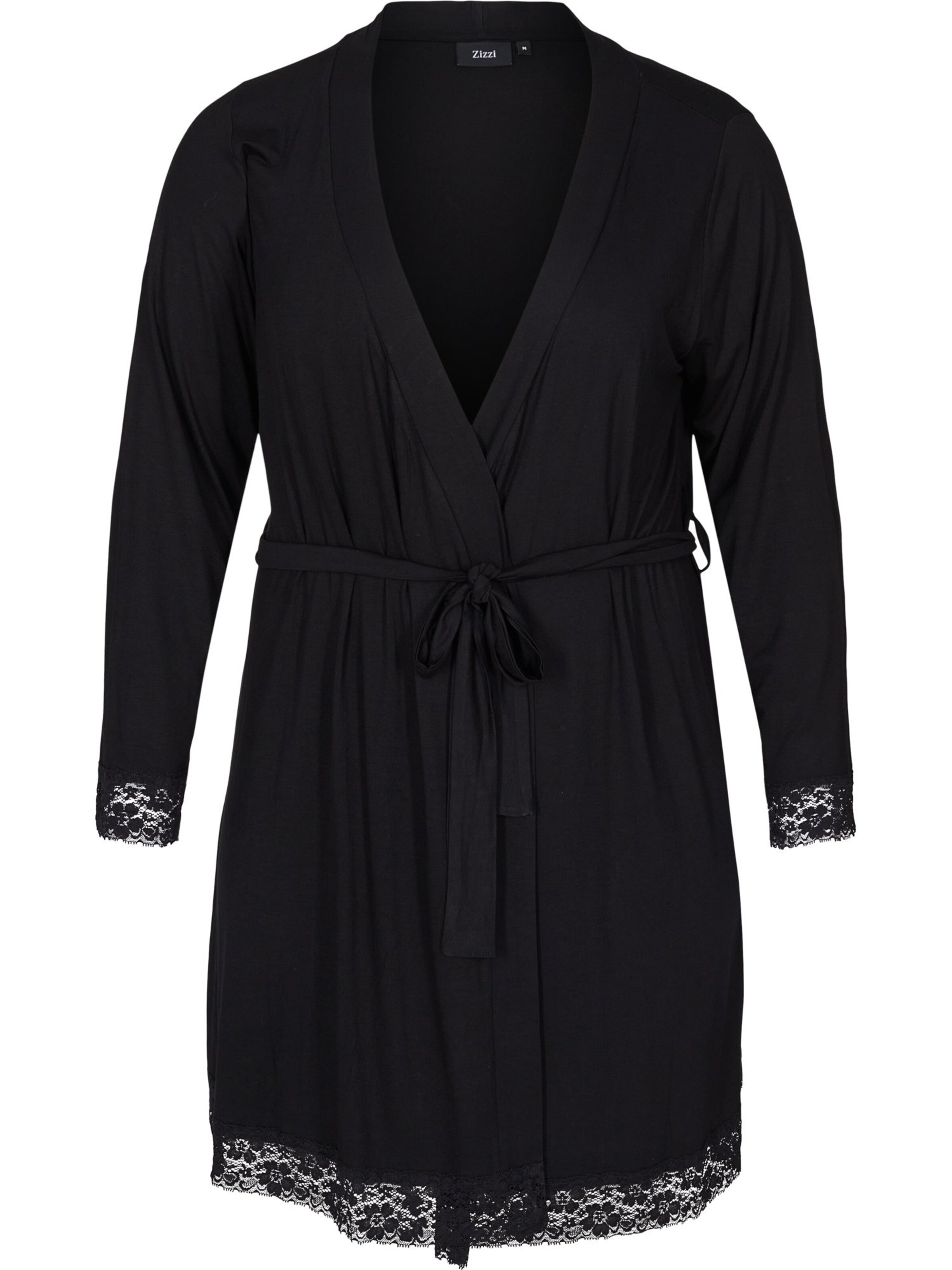 Frauen Wohn-Accessoires Zizzi Morgenmantel in Schwarz - GI51849 Frauen Wohn-Accessoires Zizzi Morgenmantel in Schwarz - GI51849
