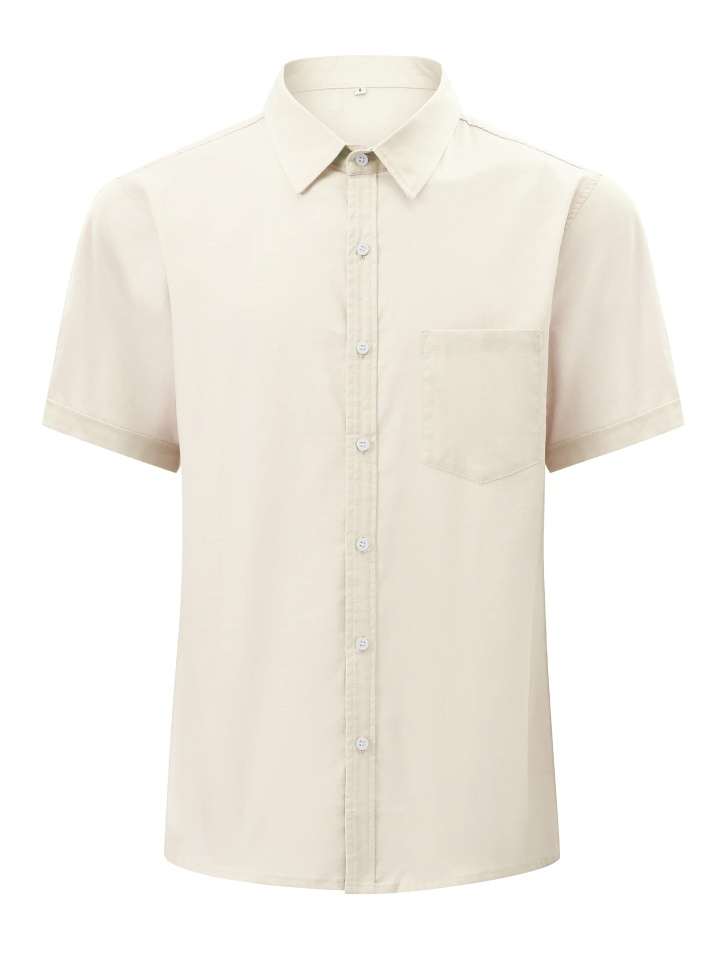 ALLTHEMEN Regular fit Button Up Shirt 'Reine' in Beige: front