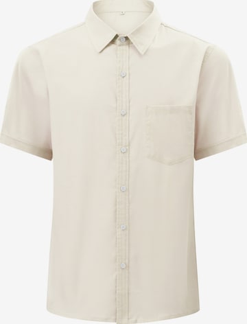 ALLTHEMEN Regular Fit Hemd 'Reine' in Beige: Vorderseite