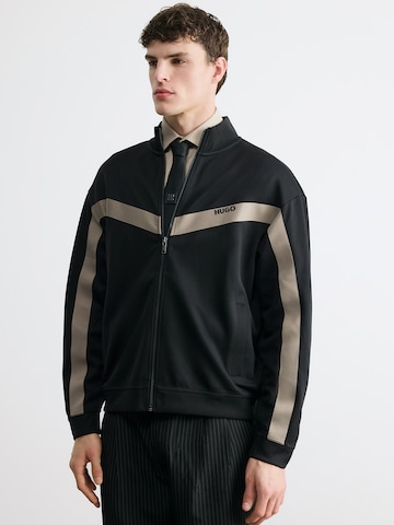 HUGO Ζακέτα φούτερ 'Darti' σε μαύρο: μπροστά
