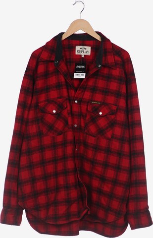 REPLAY Button Up Shirt in XXL in Red: front