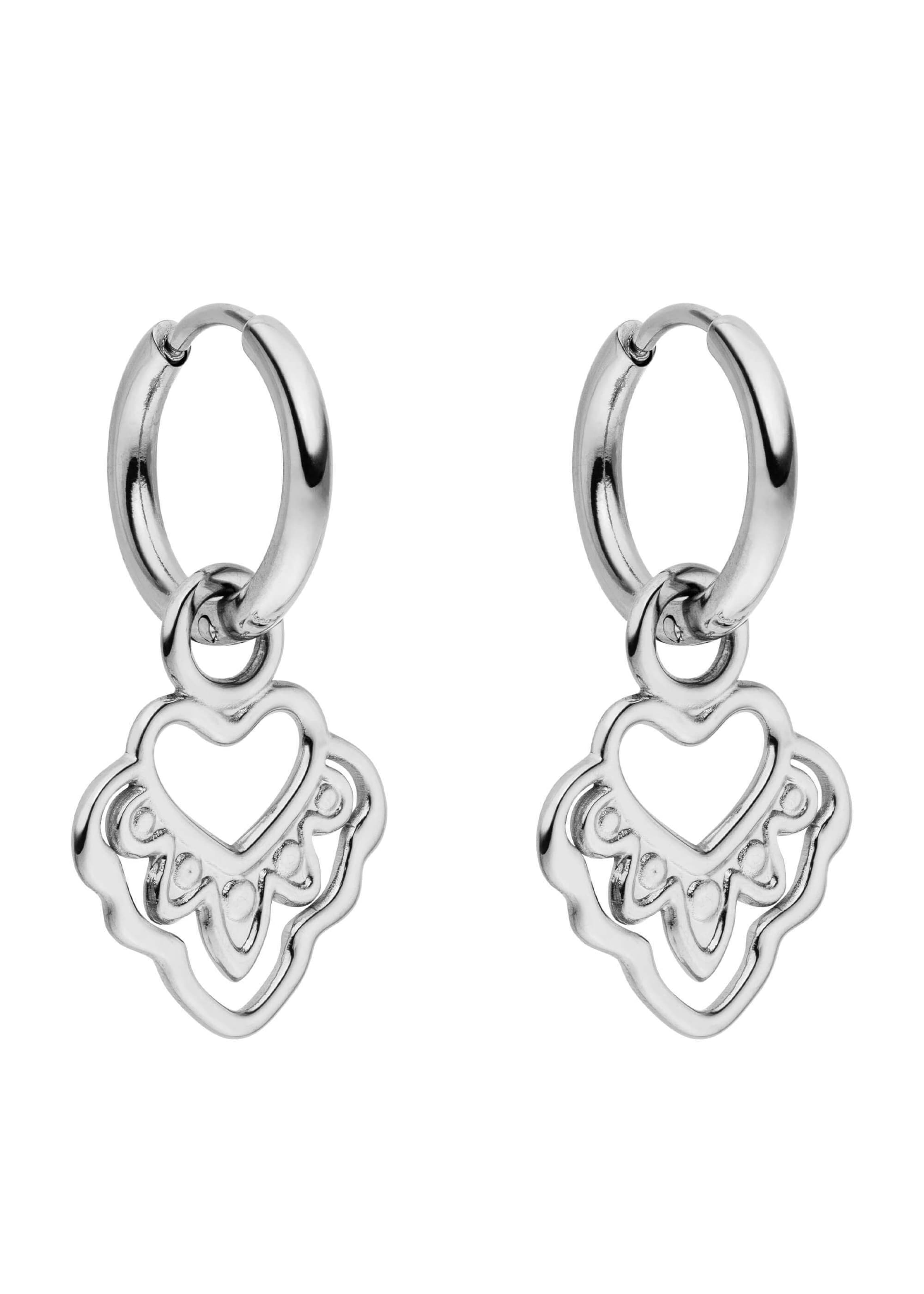 PURELEI Earrings 'Heart' in Silver: front