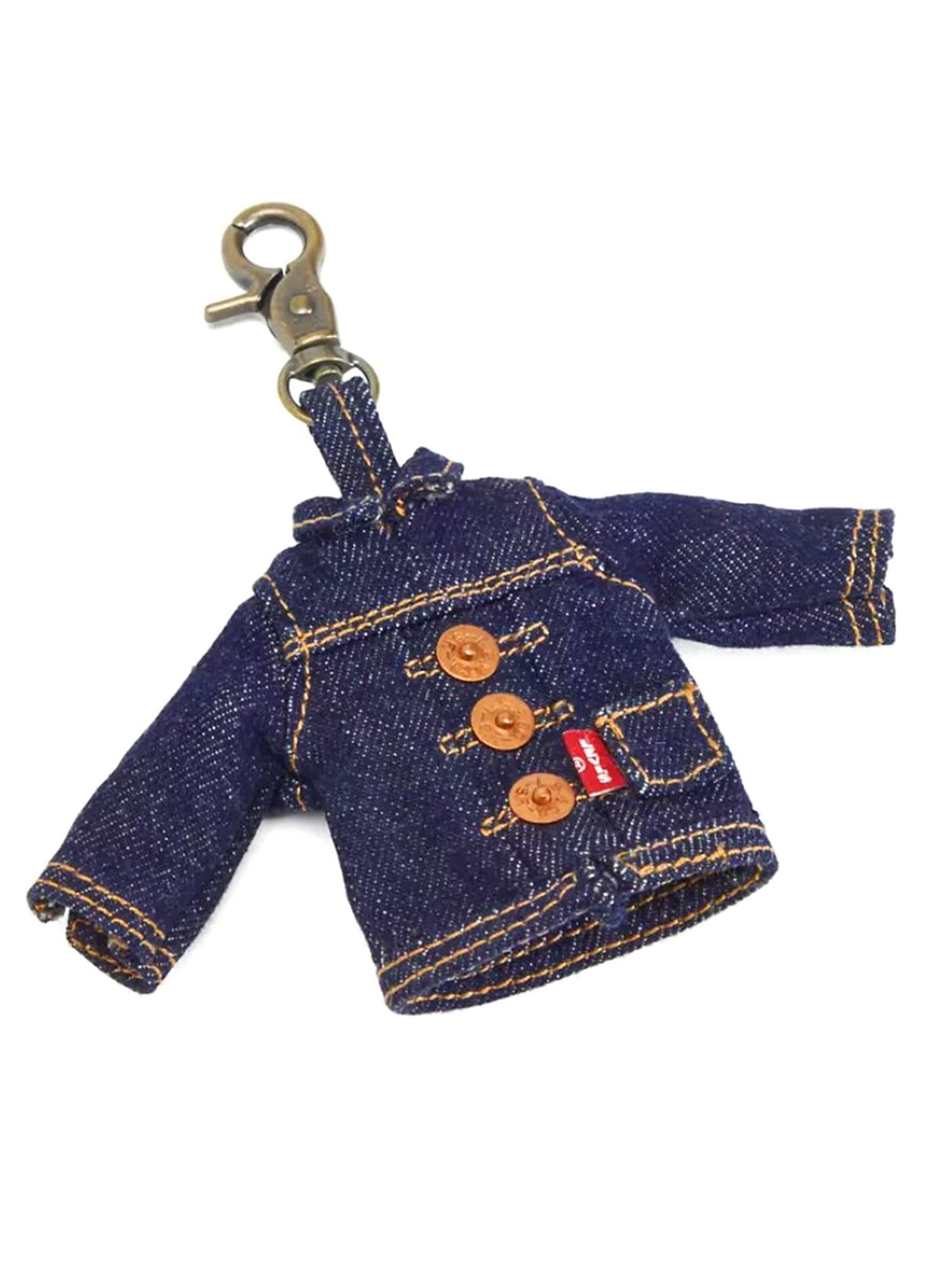 Porte-clés 'LEVI'S® MINI TRUCKER CHARM OCEAN INDIGO WASH' LEVI'S ® en bleu : devant