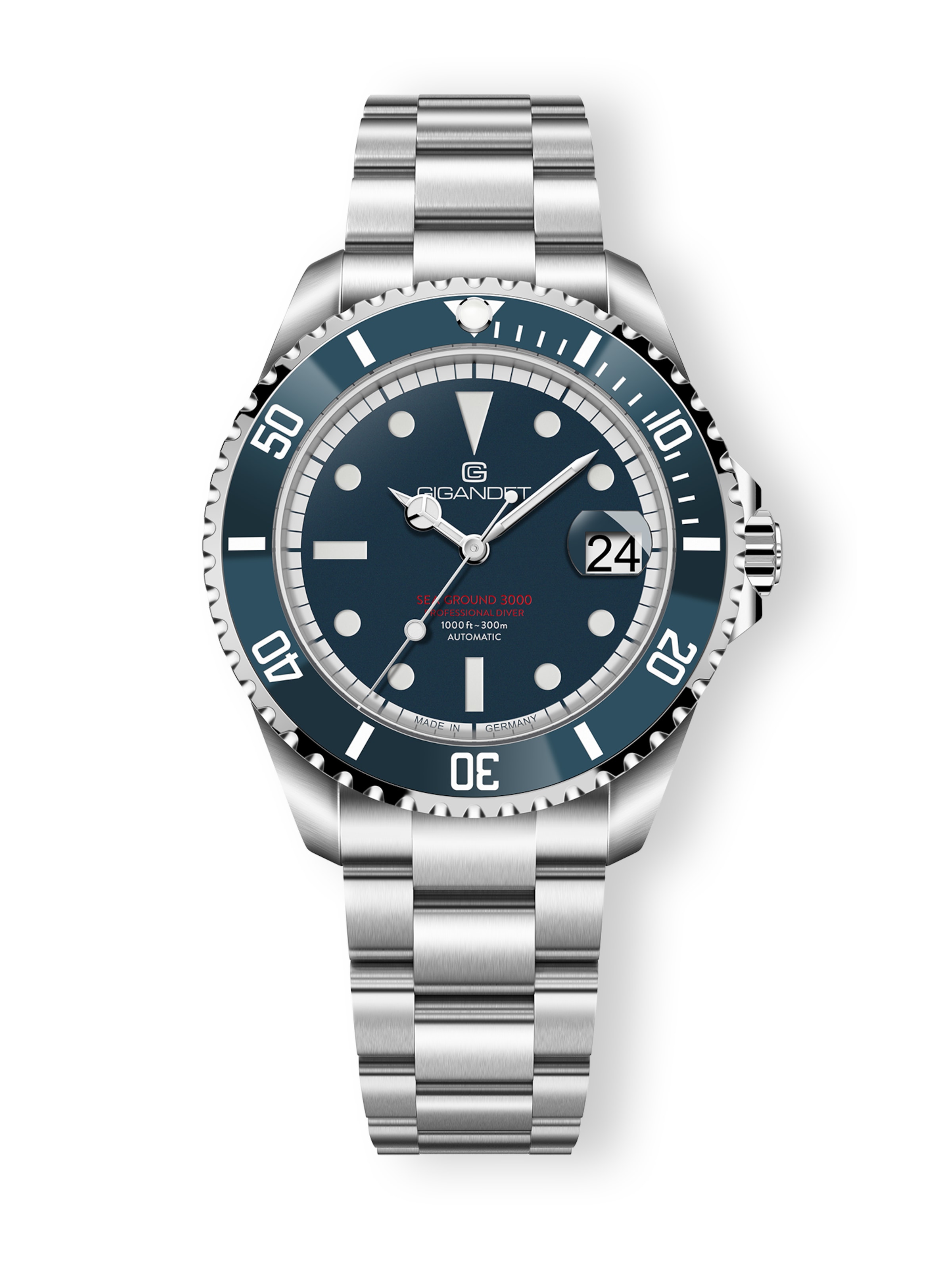 Gigandet Analog Watch 'SEA GROUND 3000' in Blue: front