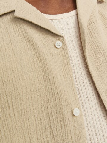 JACK & JONES Comfort fit Button Up Shirt 'JORLuke' in Beige